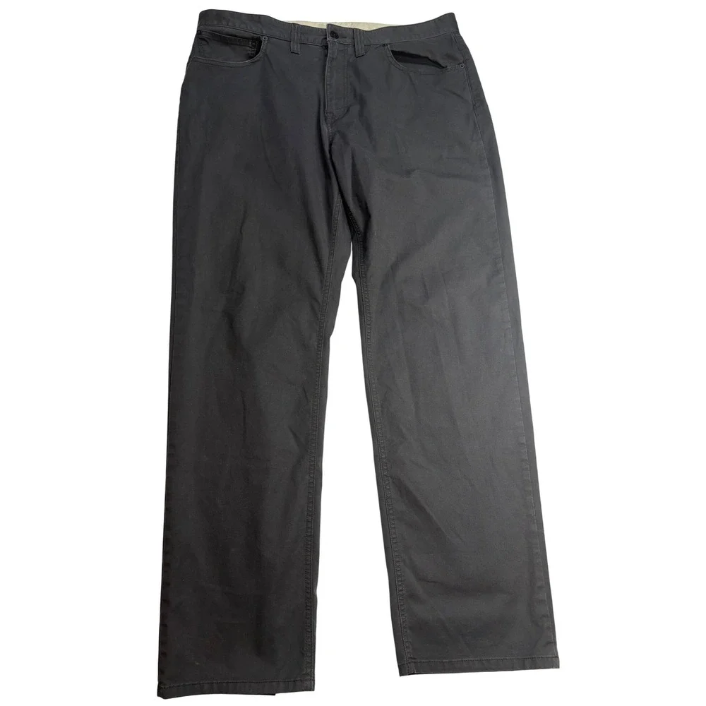 PrAna Breathe Pants Men Gray Excellent Organic Cotton Stretch Straight 38x32